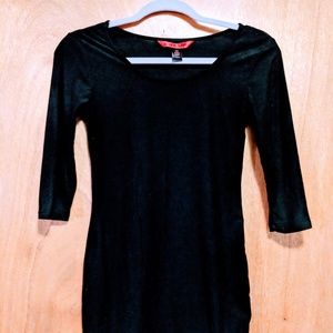 Black 3/4 Sleeve Bodycon Mini Dress